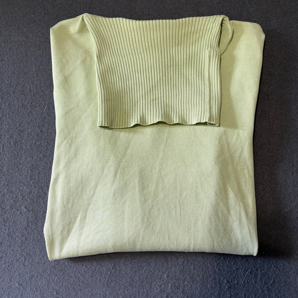 Ann Taylor Turtleneck Sweater Women M Green Light Fall Core Layer Magic Silk